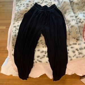 Black rewash joggers